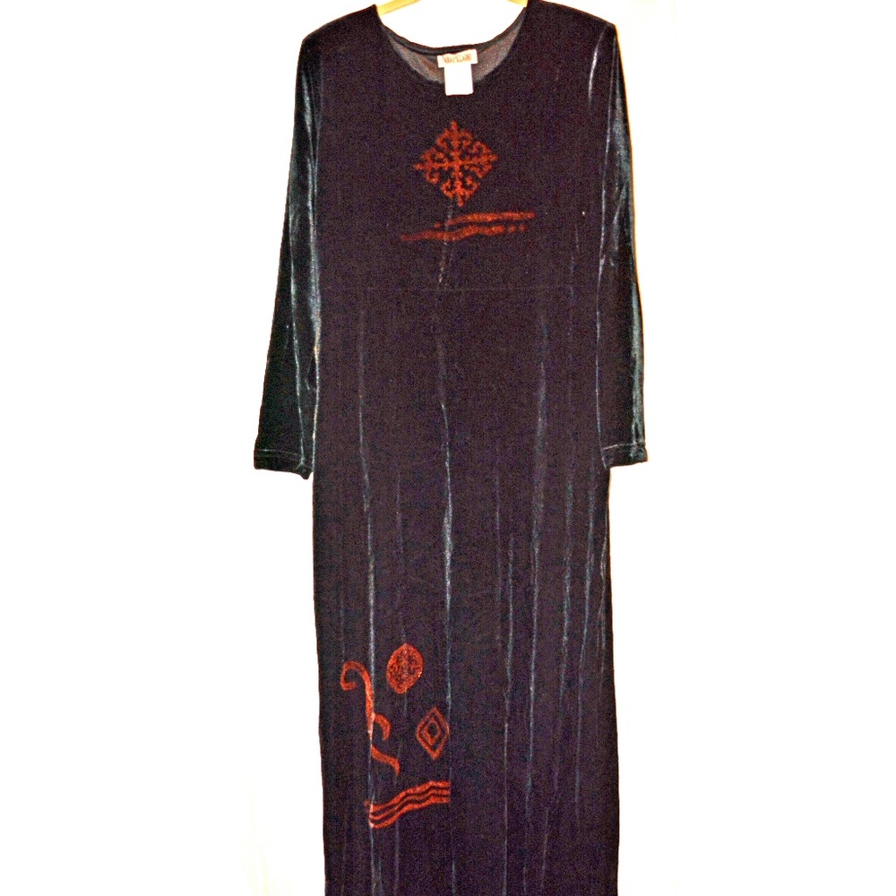 EUC Vintage Nina Piccalino Painted Velvet Maxi